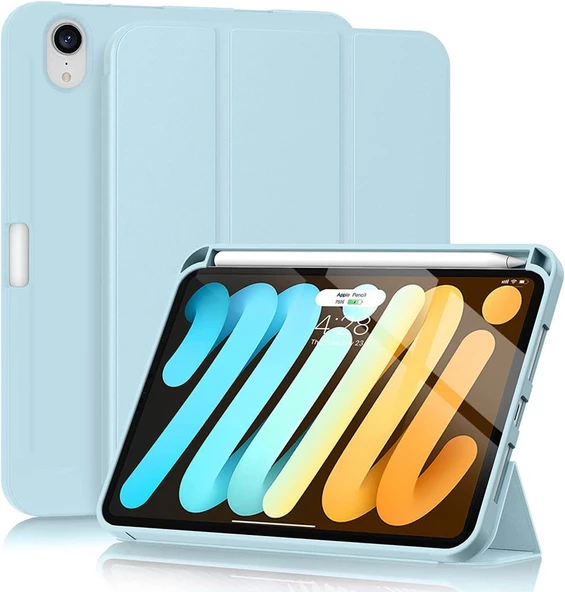 Apple iPad Mini 7 (A17 Pro) Mini 6 Kılıf Kalem Bölmeli Smart Case 2021-2024 - 12