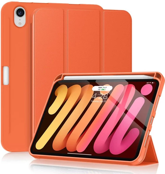 Apple iPad Mini 7 (A17 Pro) Mini 6 Kılıf Kalem Bölmeli Smart Case 2021-2024 - 10