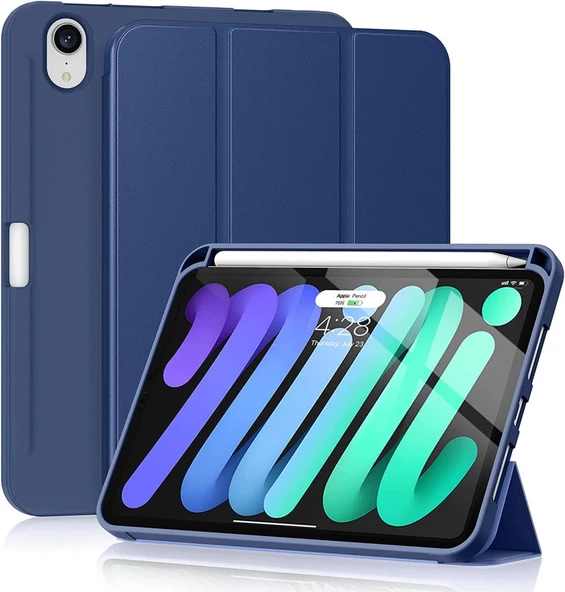 Apple iPad Mini 7 (A17 Pro) Mini 6 Kılıf Kalem Bölmeli Smart Case 2021-2024 - 5