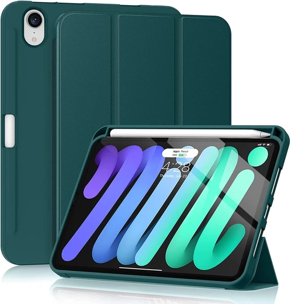 Apple iPad Mini 7 (A17 Pro) Mini 6 Kılıf Kalem Bölmeli Smart Case 2021-2024 - 8