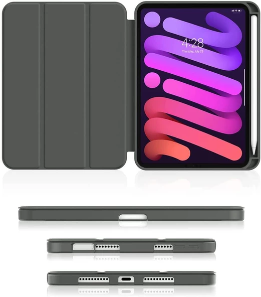 Apple iPad Mini 7 (A17 Pro) Mini 6 Kılıf Kalem Bölmeli Smart Case 2021-2024 - 2