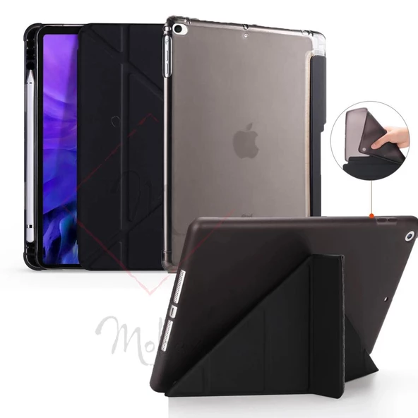 Apple iPad Pro 10.5 Kılıf Kalem Bölmeli Trifolding Case A1701 A1709 A1852 - 3