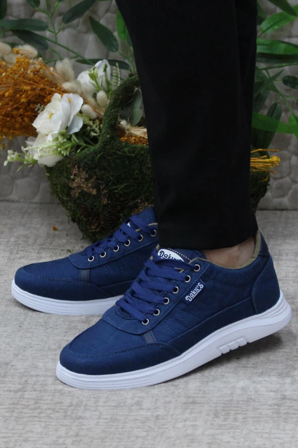 Fort Dks 2038 Mavi Hafif Rahat Keten Sneaker Erkek Ayakkabı - Resim 3