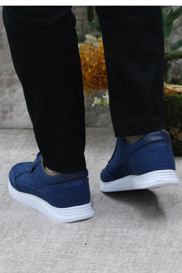 Fort Dks 2038 Mavi Hafif Rahat Keten Sneaker Erkek Ayakkabı - Resim 4
