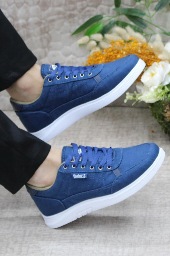Fort Dks 2038 Mavi Hafif Rahat Keten Sneaker Erkek Ayakkabı - Resim 5