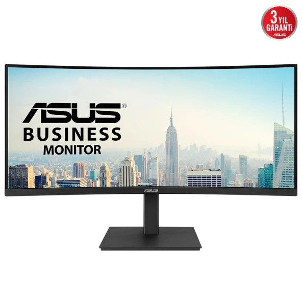 34 ASUS VA34VCPSN CURVED 1500R VA 3440 x 1440 WUHD 21:9 180HZ 1MS FRAMELESS USB-C PD 65W RJ45 USB HUB LOW BLUE LIGHT FLICKER FREE ERGONOMIC DESIGN WALL MOUNTABLE GREEN SUSTAINABILITY DOCKING MONITOR