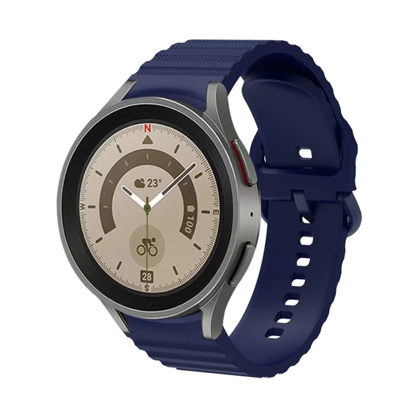 Samsung Galaxy Watch 4 5 6 7 FE 40 40 44 Classic 42 43 46 47 mm Kordon Wave Dalgalı Silikon Kordon - 6