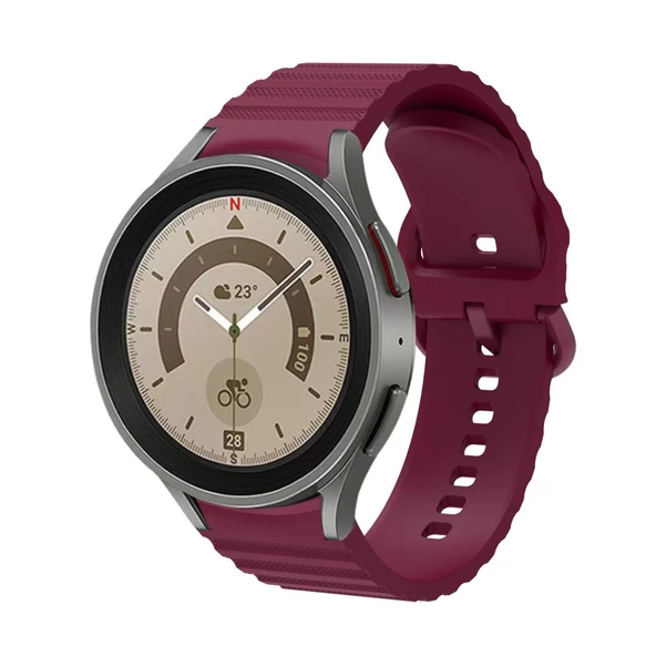 Samsung Galaxy Watch 4 5 6 7 FE 40 40 44 Classic 42 43 46 47 mm Kordon Wave Dalgalı Silikon Kordon - 7