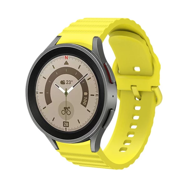 Samsung Galaxy Watch 4 5 6 7 FE 40 40 44 Classic 42 43 46 47 mm Kordon Wave Dalgalı Silikon Kordon - 10