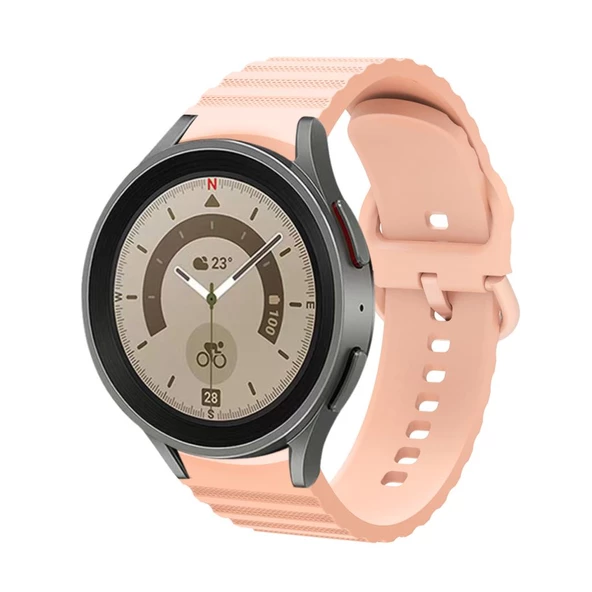 Samsung Galaxy Watch 4 5 6 7 FE 40 40 44 Classic 42 43 46 47 mm Kordon Wave Dalgalı Silikon Kordon - 9