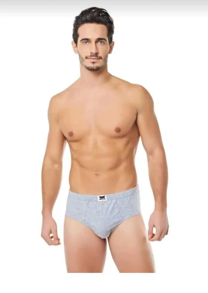 TUTKU 0109 ERKEK PENYE SLİP KÜLOT 6 ADET  XS GRİ