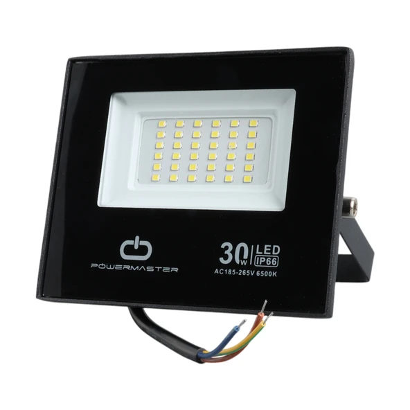 POWERMASTER PM-22585 30 WATT - 220 VOLT 6500K IP66 150* IŞIK AÇISI SİYAH SLİM KASA LED PROJEKTÖR