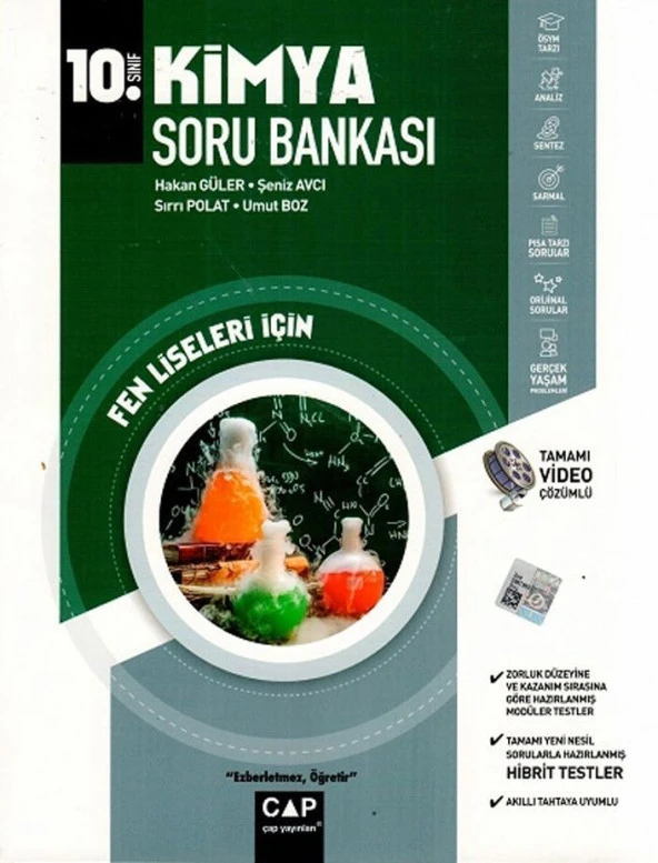 10. Sınıf Fen Lisesi Kimya Soru Bankası Çap Yayınları