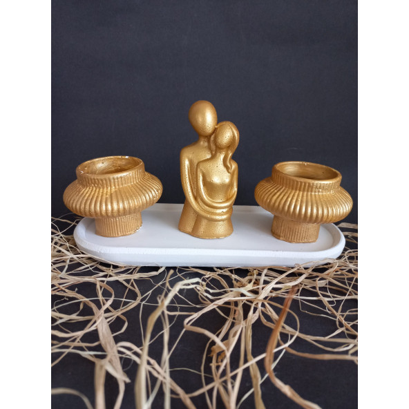 GOLD FİJİ SEVGİLİ MUMLUK SET - 3