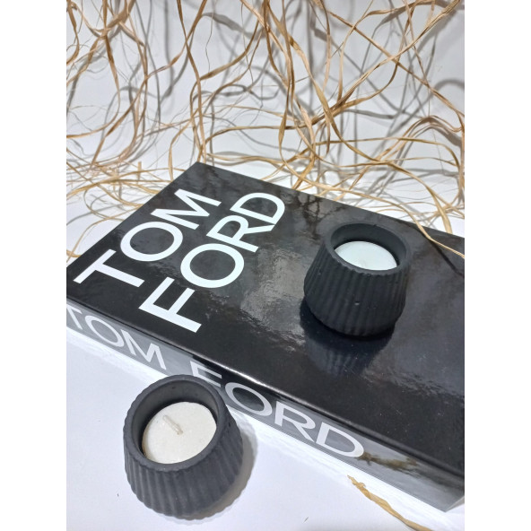 TEALİGHT MUMLUK 2 Lİ SİYAH - Resim 2