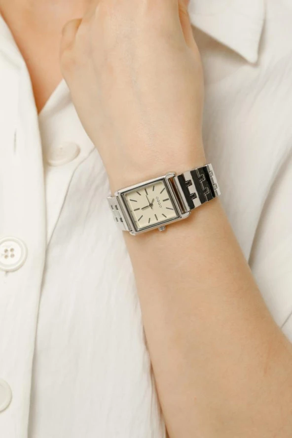 Maria Krem Kadran Gümüş Kordon Kadın Kol Saat - 2