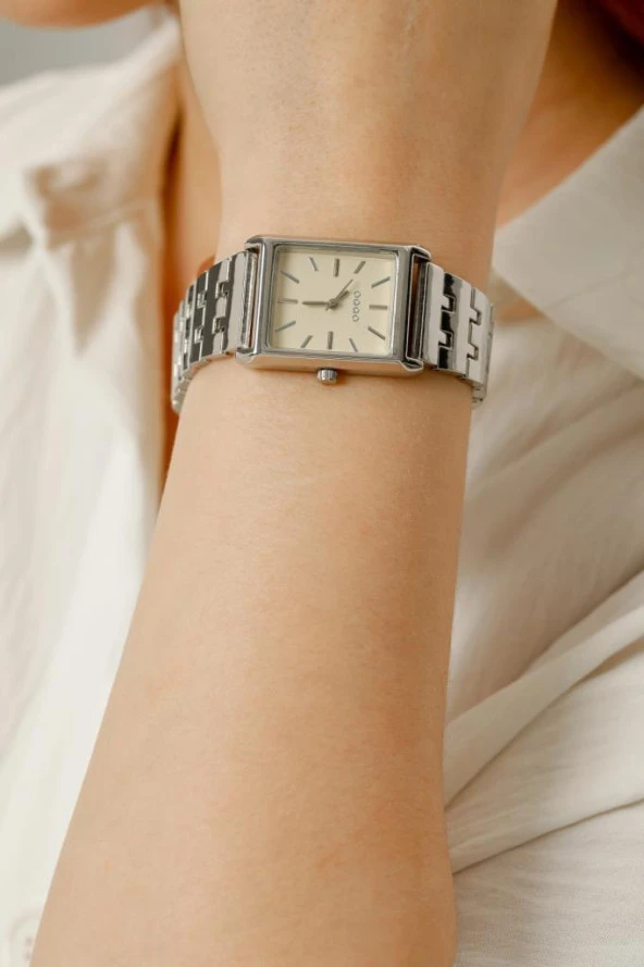 Maria Krem Kadran Gümüş Kordon Kadın Kol Saat - 3