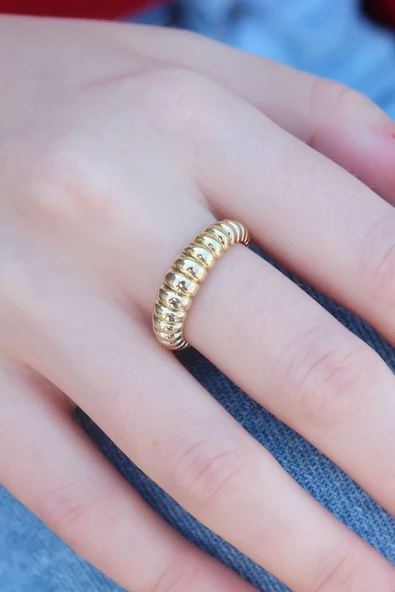 Gold Renk Sarmal Model Kadın Yüzük - TJ-BYK2589 ürün görseli