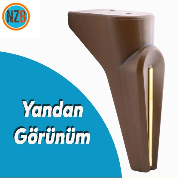 Mobilya Kanepe Sehpa Çekyat TV Ünitesi Koltuk Ayağı 16 cm Ahşap Desenli Kahverengi Baza Ayak - 8