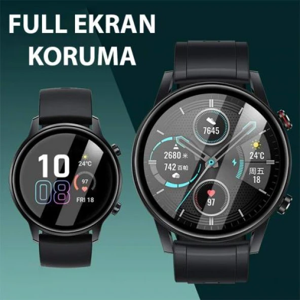 Polham Huawei Watch GT 4 46mm Ful Kaplama Ultra Dayanıklı Akıllı Saat Koruyucu, Parmak İzi Bırakmaz - 3