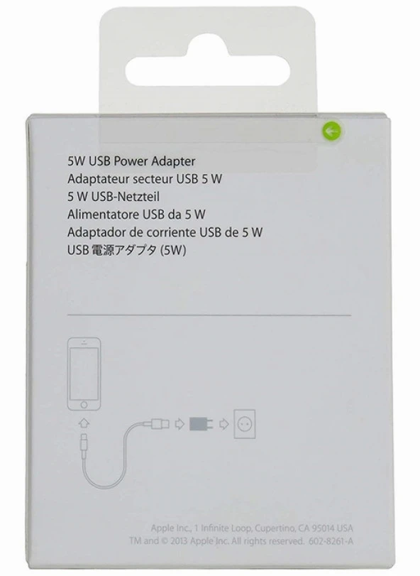 Orjinal Apple USB 5W Şarj Cihaz MD813ZM-A + MD818ZM-A Kablo Dahil