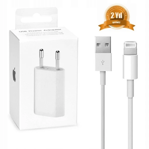 Orjinal Apple iPhone 13 Pro Max USB 5W Şarj Cihaz MD813ZM-A + MD818ZM-A Kablo Dahil