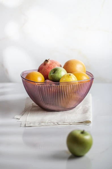 Akrilik Barok Mürdüm Büyük Kare Meyve & Salata Kasesi & Karıştırma Kabı / 3,3 Lt  (CAM DEĞİLDİR) - Resim 4