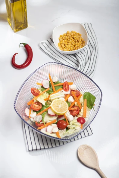 Akrilik Barok Şeffaf Büyük Kare Meyve & Salata Kasesi & Karıştırma Kabı / 3,3 Lt  (CAM DEĞİLDİR) - Resim 8