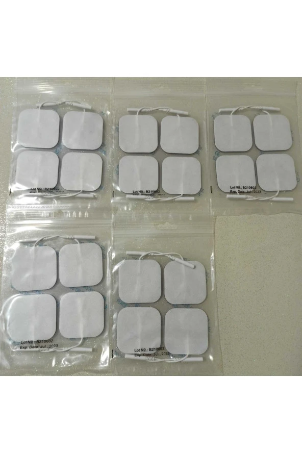 Tens Cihazı Kablolu Yedek Elektrot 5x5 Tens Pedi 4 Lü ( 5 Paket )
