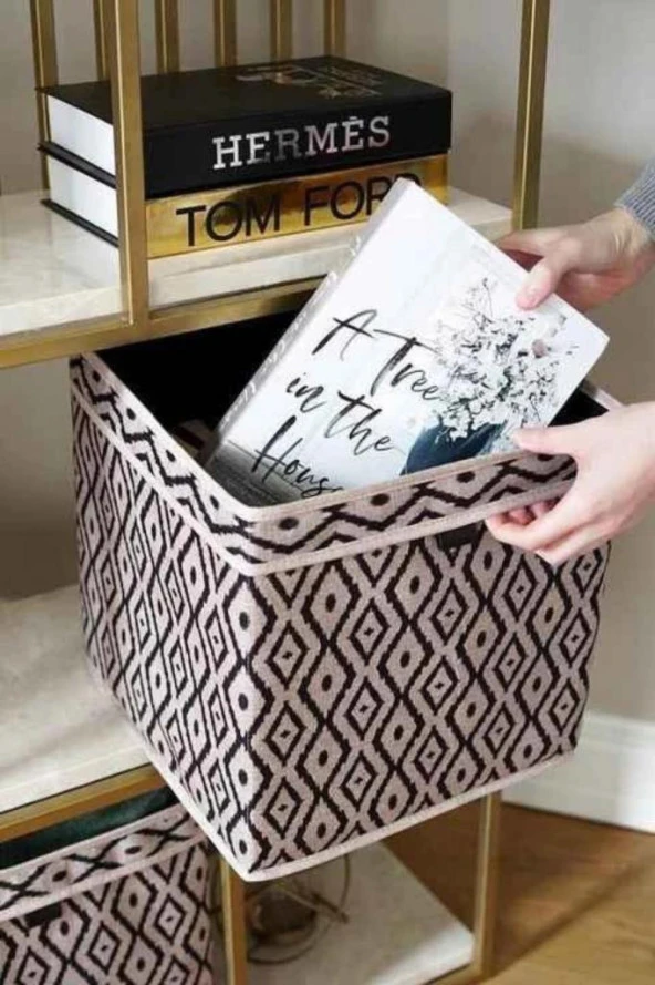 2 Adet Dolap Raf Organizer, Saklama Kutusu, Çamaşır Oyuncak Düzenleyici 30x30x30 Cm 2’li Set - 3