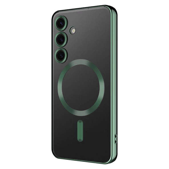 Galaxy S24 Kılıf Kamera Korumalı Magsafe Parlak Luxury - Resim 4