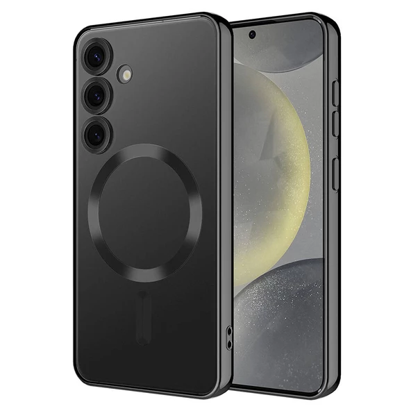 Galaxy S24 Kılıf Kamera Korumalı Magsafe Parlak Luxury - Resim 8