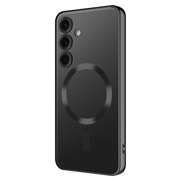 Galaxy S24 Kılıf Kamera Korumalı Magsafe Parlak Luxury - Resim 3