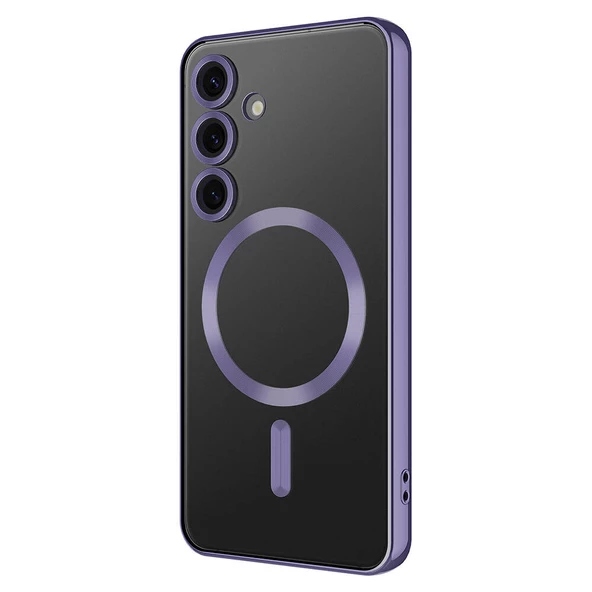 Galaxy S24 Kılıf Kamera Korumalı Magsafe Parlak Luxury - Resim 7