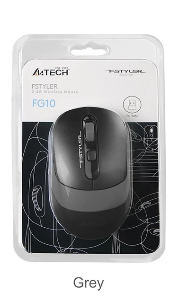 A4 Tech Fg10 Gri Nano Kablosuz Optik 2000 Dpı Mouse