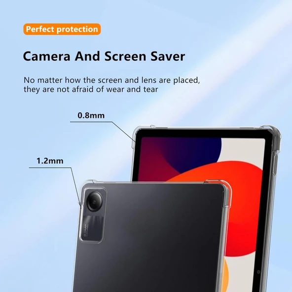 Xiaomi Redmi Pad SE 11inç Kılıf Darbelere Dayanıklı Şeffaf Kapak - 7