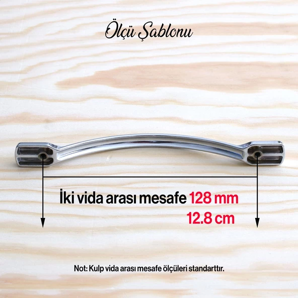 I?nci Kulp Mobilya Mutfak Dolabı Çekmece Dolap Kulpları Kapak Kulpu Kulbu Krom Renk 128 Mm Metal - 4