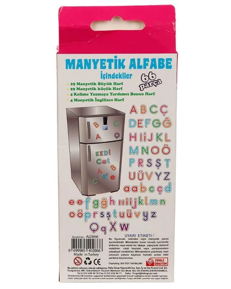 Diytoy Manyetik Türkçe İngilizce Alfabe 66 Parça - 3