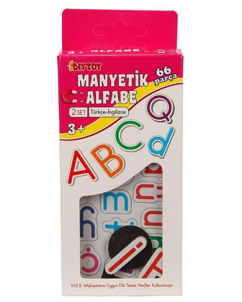 Diytoy Manyetik Türkçe İngilizce Alfabe 66 Parça