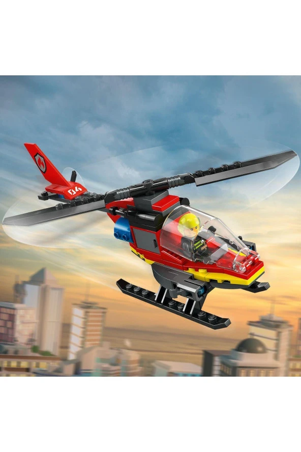 City İtfaiye Kurtarma Helikopteri 60411 - Yaratıcı Oyuncak Yapım Seti (85 Parça) - 5