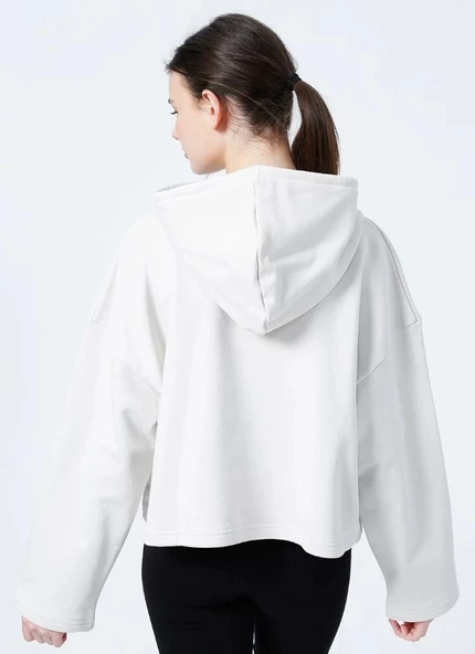 JJXX Yazı Baskılı Kapüşonlu Oversize Kadın Sweatshirt 12220562 - Resim 4