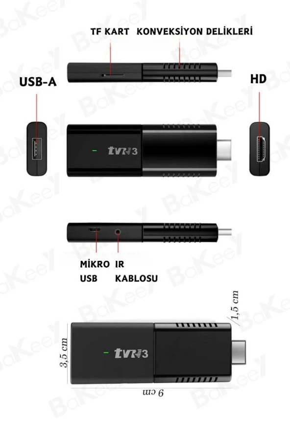 4K Android TV Stick Medya Oynatıcı Android 7.1 Ultra Hd Tv Box Google Play Asistan Smart Tv Wifi - 4
