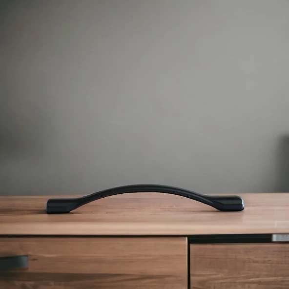 İnci Kulp Mobilya Mutfak Dolabı Çekmece Dolap Kulpları Kapak Kulpu Kulbu Siyah Renk 160 mm Metal - Resim 2