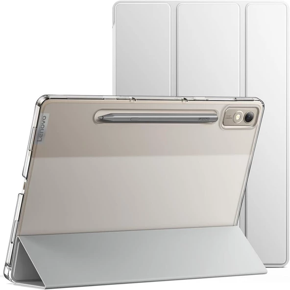 Lenovo Tab P12 12.7inç TB370FU Kalem Bölmeli Kılıf PU Deri Smart Standlı Case - 8