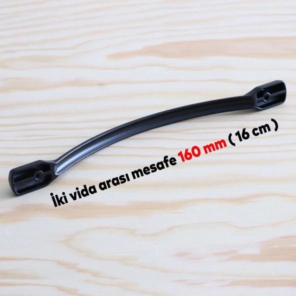 İnci Kulp Mobilya Mutfak Dolabı Çekmece Dolap Kulpları Kapak Kulpu Kulbu Siyah Renk 160 mm Metal - Resim 7