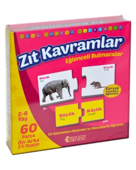 Diytoy Zıt Kavramlar Eğlenceli Bulmacalar 60 Parça
