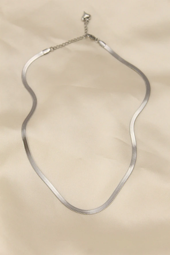 316L Çelik Silver Renk 45 cm İtalyan Zincir Model Kadın Kolye ürün görseli