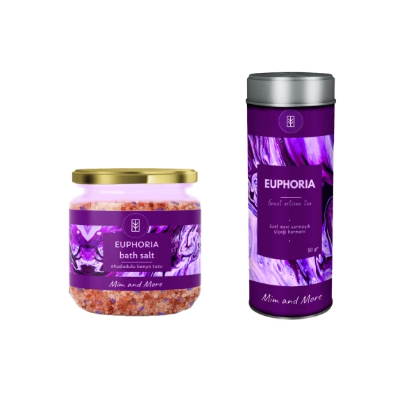 Mim and More Euphoria 2 li Set-Ahududulu Mavi Sarmaşık Çiçeği Harmanı 50 Gr & Banyo Tuzu 150 Gr