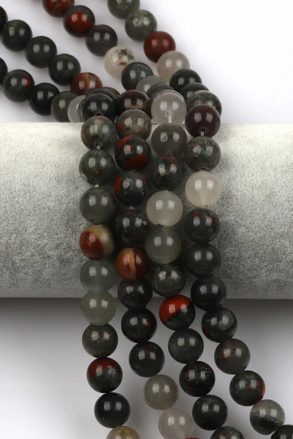 Afrika Kan Taşı Doğal Taş Dizi 10 mm Küre Kesim