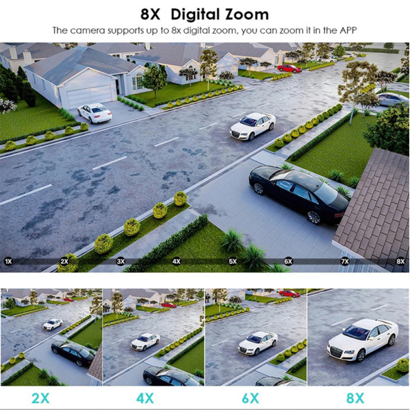 YS-18 Kablosuz Wifi ip 6 Megapixel Ultra HD Mavi kırmızı ışıklı Alarmlı Ev, Ofis Güvenlik Kamerası - 3